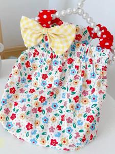 Pet clothes floral pumpkin dress cat suspender cute skirt small and medium dog vest pet clothes