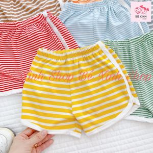 [Rẻ Nhất] Quần Đùi Cho Trẻ Em Bé Trai Bé Gái 8-16kg Peekaboo Quần Thun Lạnh Đùi Cho Bé Trai Gái QUẦN ĐÙI SỌC VIỀN Bé_Xinh_Shop