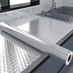 kitchen oil proof stickers Heat Resistance Waterproof Sticker Aluminum foil sticker Kitchen countertop sticker self adhesive Wallpaper