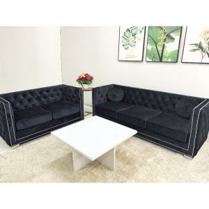 3 Seater Sofa Chesterfield Sofa Velvet Fabric European/ British Sofa 2 Seater 1 Seater Kerusi Chesterfield Kerusi Diamond