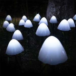 Outdoor LED Garland Solar Lights Mushroom Waterproof Landscape Christmas String Lamp For Lawn Garden Patio Street Decoration