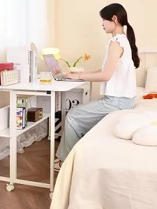 Folding Desk Small Household Writing Study Desk Bar Table Movable Portable Computer Bedside Table