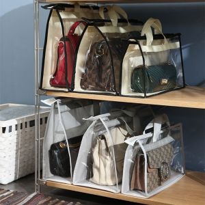 Transparent Bag Storage Dust Bag Organizer Zipper Handbag Protector Hanging Bag Pouch Waterproof Bags