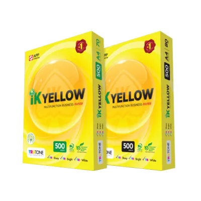 IK Yellow A4 Paper /Kertas A4 70gsm / 80gsm 450 /500 Sheets