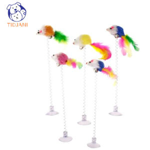 TIDJANI Funny Pet Toys Random Color Sucker with Spring Plush Mouse Cat Playing Toys