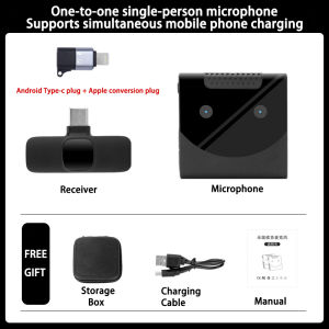 Wireless Monitor Microphone Portable Audio Video Recording Mini Mic For Most Smart Phone Laptop Live Streaming Gaming