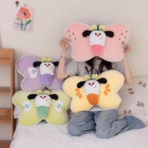 Soft Stuffed Dog Butterfly Plush Toy Cartoon Animals Butterfly Plush Pillow Sofa Cushion Home Decoration Girl Kids Birthday Gift h260819