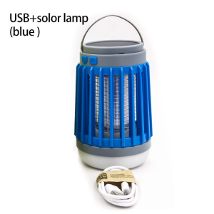 Portable Solar Anti-Mosquito Charging Light Electric UV Light Bug Zapper Trap Summer Fly Swatter Insect Killer Light Outdoor Mosquito Killer Rainproof Electric Shock Garden Insect Killer Lamp LED Flashlights for Fishing capming hiking camping