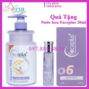 ( Mua 1 tặng 1 nước hoa Faceplus+ 20ml) Sữa tắm hương nước hoa Faceplus+ 800ml ( dạng sữa) - màu tím