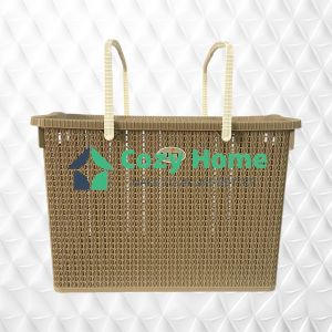 Uniglobal Rattan Basket Organizer Laundry Basket Picnic Basket Organizer With Cover