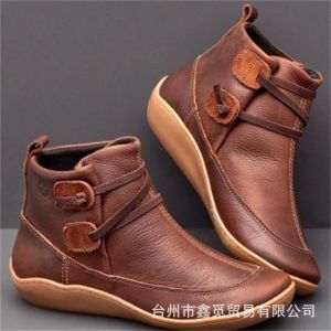 [Free Shipping] Short-Tube WomenS Solid Color Ankle Boots Plus-Size WomenS Boots WomenS Boots