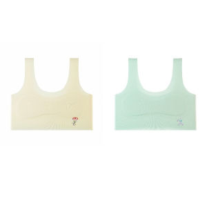 KUCHAR 2PCS Seamless Training Bras for Girls 8-12Y Vest-Style Teen Underwear Soft Light Sports Bra with Fixed Padding