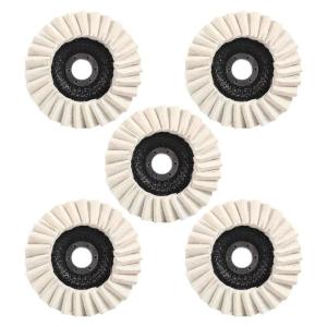 Gói 5 cuộn đánh bóng bằng vải len 125mm Máy xay góc phụ kiện mạnh mẽ chống vẫn còn thiết kế bánh xe cho bề mặt kim loại
