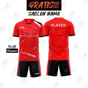 RIQUEST NAMA Baju stelan badminton lining  Baju bulutangkis pria wanita terbaru