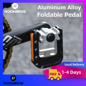 【Local Delivery】ROCKBROS Folding Bike Pedal Anti-Slip Aluminum Alloy Self Lubricating Bearing MTB Folding Bicycle Pedal Durable Effortless Waterproof Dustproof Cycling Pedal Bike Accessories