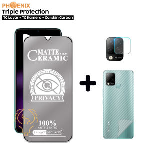 Tempered Glass Infinix Hot 10s Anti Gores Spy Matte Privacy Free Camera Lesn dan Skin Carbon