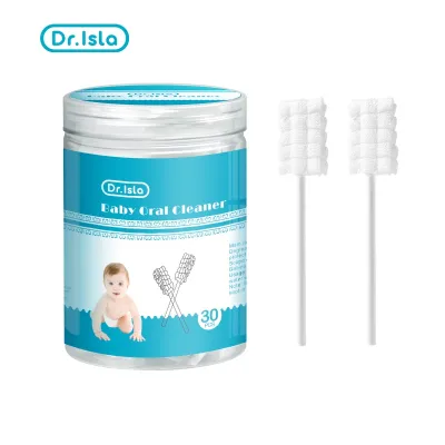 Dr.Isla Medical Cotton Gauze Baby Oral Tongue Cleaner Disposable Toothbrush Newborn Toothbrush Baby Oral Cleaning Swab QJ02