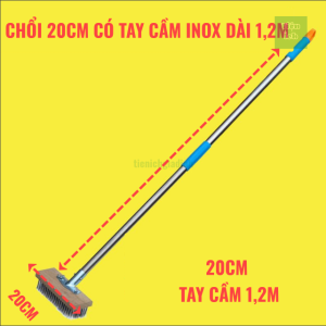 Cây Chà Sàn Sợi Thép Không Rỉ Kích Thước 20cm 30cm 50cm Tay Cầm Thanh Inox Dài 12 Mét