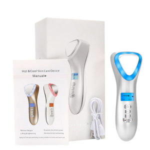Cold & Hot Photon Facial Massager Red & Blue Lights Skin Care Device Home Use Beauty Instrument