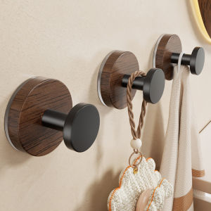 Móc nhựa ABS - treo dán tường vân gỗ óc chó – Móc dán hút chân không không khoan treo đồ siêu chắc