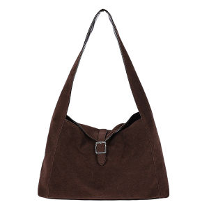 Women Girls Shoulder Bag Faux Suede Solid Color Crossbody Bag for Work and Casual Outings in Stylish Look