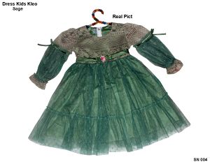 Jfrendfashion- Baju Anak Perempuan Terbaru 1-5 Tahun / Dress Anak Bahan Brukat  Kombi Tile Motif kleo Terbaru 2023