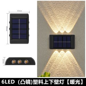 Lampu Dinding Teras Tenaga Surya Lampu Tembok Gerak Hias LED Solar Model Minimalis Waterproff Panel Energi 2/4/6/8/10 Awet Tahan Air Hemat energi dan perlindungan lingkungan Tahan air cahaya hangat