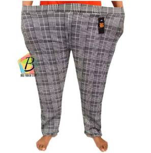 Luna Super Jumbo XXXL Motif Kotak | Over Size Pants | Celana Wanita Big Size