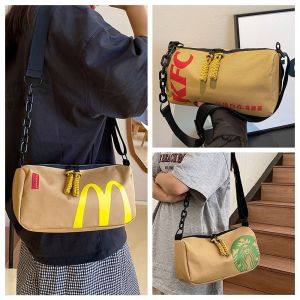 HUIHEYU Handbag McDonalds Bag Cartoon Letter KFC Crossbody Bag Creative Waterproof Nylon Shoulder Bag Women