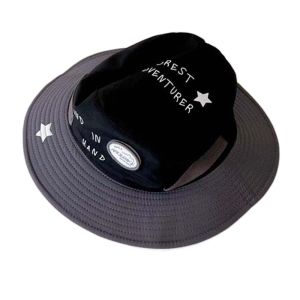 MI LI Màu tương phản Mũ ngư dân trẻ em Phong cách Hàn Quốc Thoáng khí Mũ che nắng nhanh khô Mũ che nắng Dây chống gió Mũ xô trẻ em Bé gái