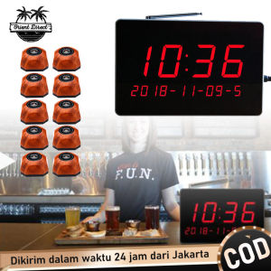 10pcs Wireless Calling Waiting System Antrian Paging System Restaurant Pemanggil Antrian Pengunjung Restoran Cafe