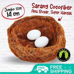 SEMPATI Sarang Serabut Kelapa Bulat Susuh Kelapa Serat Sarang Susuh Bertelur Burung Lovebird Parkit Kenari Sarang Sugar Glider Hamster Mainan SRBBL