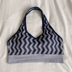 ONEFASHIONMALL Tank Top Crop Top Zebra Halter V-Neck Tali Leher Backless Atasan Tanktop Bra Olahraga Wanita BR162