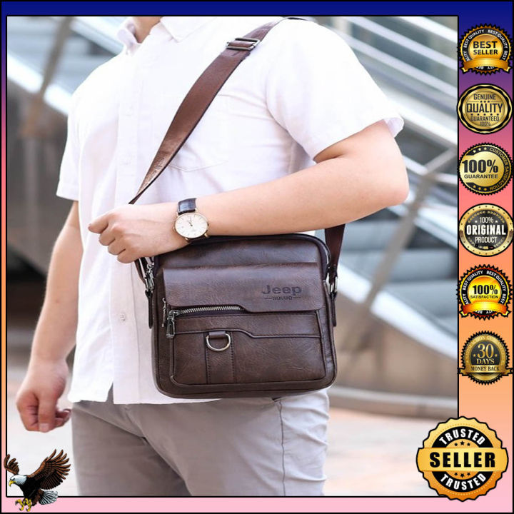 Original JEEP BULUO Luxury Brand Men Messenger Bags Crossbody Business Casual Handbag Male Spliter Leather Shoulder