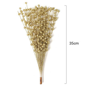 50pcs Christmas Decoration Artificial Glitter Berry Stem DIY Xmas Tree Ornaments Glitter Branch For Home Festival Wedding Decor