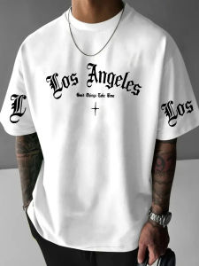2025 New Summer Los Angeles Print Casual Graphic T-Shirt Short Sleeve Sports Womens T-shirt Daily Wear Summer Mens Racing T-shirt