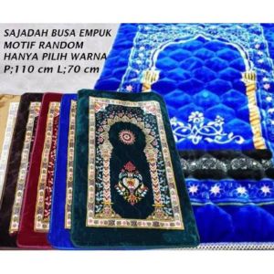 Grosir Sajadah Tebal Lembut Embos isi 20 pcs Dilapisi Busa Serat Anti Slip Ukuran Besar 110x70 cm
