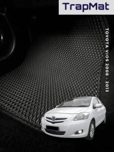 Toyota Vios 2008 TrapMat Customize Car Floor Mat 100%Waterproof AntiSlip Easy to Clean(Front&Rear)
