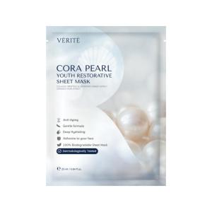 Verite Cora Pearl Youth Restorative Sheet Mask 25ml. มาส์กไข่มุก ป้องกันการเกิดริ้วรอยก่อนวัย ผิวกระจ่างใส
