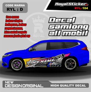 RYL 104-STIKER DECAL MOBIL-RUSH SEDAN CIVIC BRIO KIJANG XENIA FORTUNER ACCORD GRATIS CUSTOM NAMA