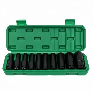 10Pcs Impact Wrench Socket Set 1/2 Drive Hex 8-24mm Electric Power Tool Hex Socket Set Impact Wrench Adapter