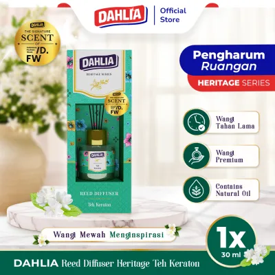Dahlia Reed Diffuser Heritage Series Teh Keraton Isi 1 (30ml) - Pengharum Ruangan dengan Wangi Mewah & Menenangkan