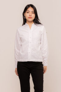 RIMINI - Kemeja Wanita lengan Panjang Formal Size S-XL - Jenna Embroidery Long Sleeves Top 3017