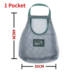 Large Capacity Foldable Shopping Pack Double-layer Breathable Mesh Bag Reusable Sundries Storage Tool Fruit Vegetable Storing Pouch