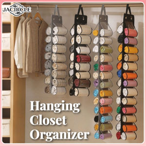 JACIRCLE 16/26 Grids Hanging Closet Organizer Stackable Roll Wardrobe Organiser Yoga Clothes Leggings Socks Storage Box