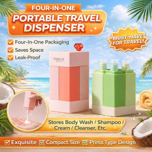 4-in-1 Portable Travel Dispenser Bottle Makeup Portable Set Shampoo Shower Gel Soap Dispenser Empty Bottle