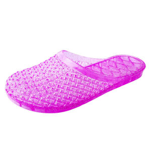 [Free Shipping] Womens open-toe slippers for outdoor wear fashionable new summer model indoor non-slip flat-soled soft bottom shiny plastic shoes