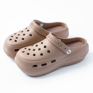 [Free Shipping] Korean-style super soft beach sandals height-increasing summer clogs thick-soled height-enhancing non-slip outdoor wear new style with a closed toe