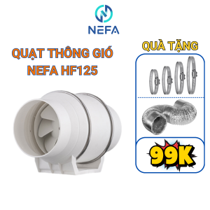 Quạt Thông Gió Hút Mùi NEFA HF125 -40W Đường Ống Tròn Động Lực Mạnh Hút Mùi Thông Gió Lõi Đồng
