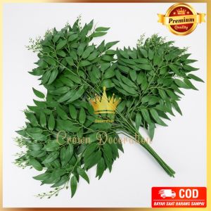 DAUN WILLOW LUSINAN CABANG 3 LEAF ARTIFICIAL DECOR RUMAH DEKORASI PERNIKAHAN DAUN RUSCUS ZAITUN BUATAN TANGAN TANAMAN BUNGA HIJAU PLASTIK LUAR RUANGAN OUTDOOR BERKUALITAS IMPORT MURAH